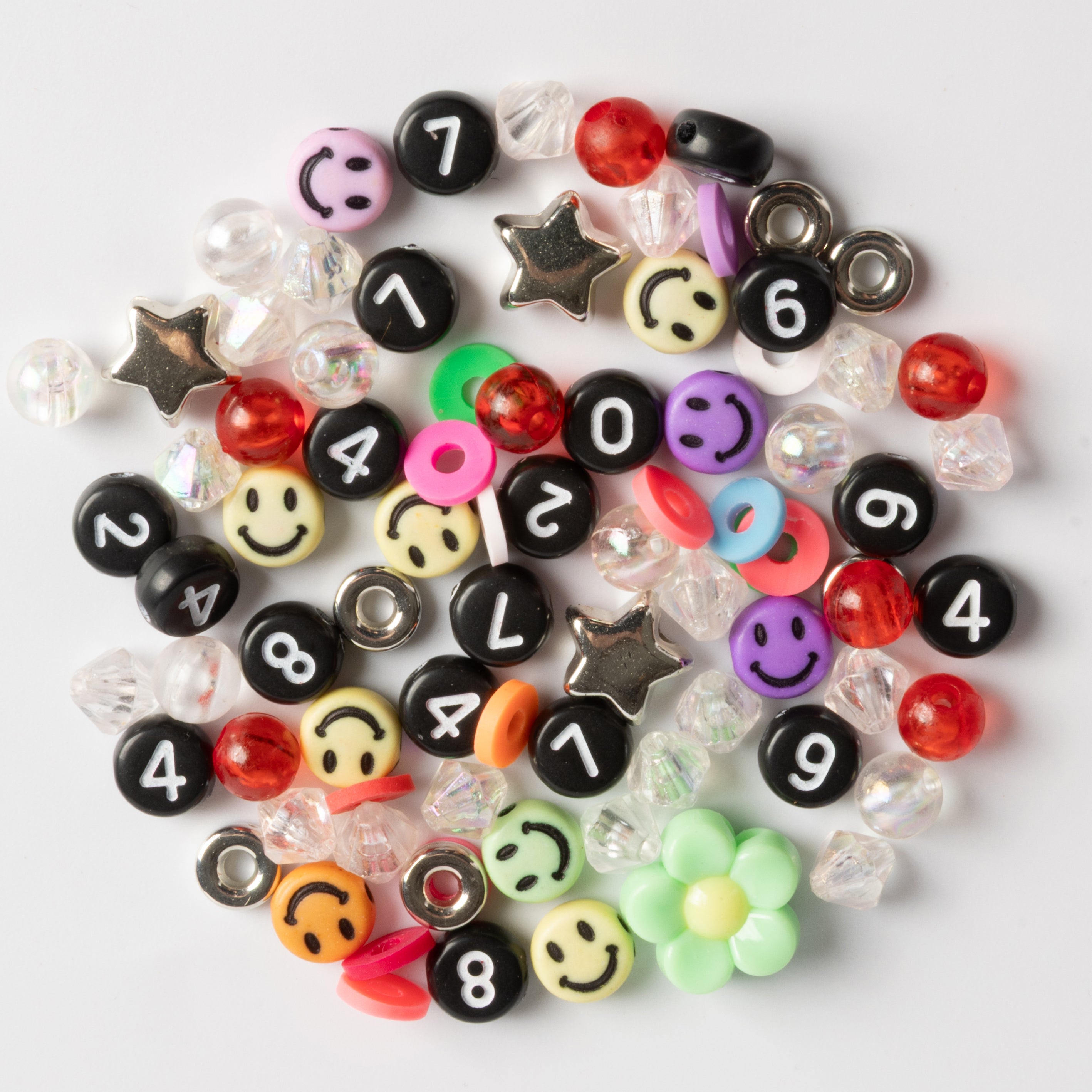 Magic 8 Ball Beads Black Number Beads Neon Flower Beads Cherry Charm Y2K Edition DIY Jar