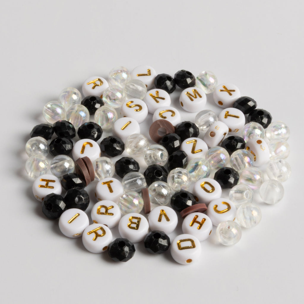 Gold Mushroom Charm Moody Vibes Bead Styles Black White and Gold Beads DIY Jar