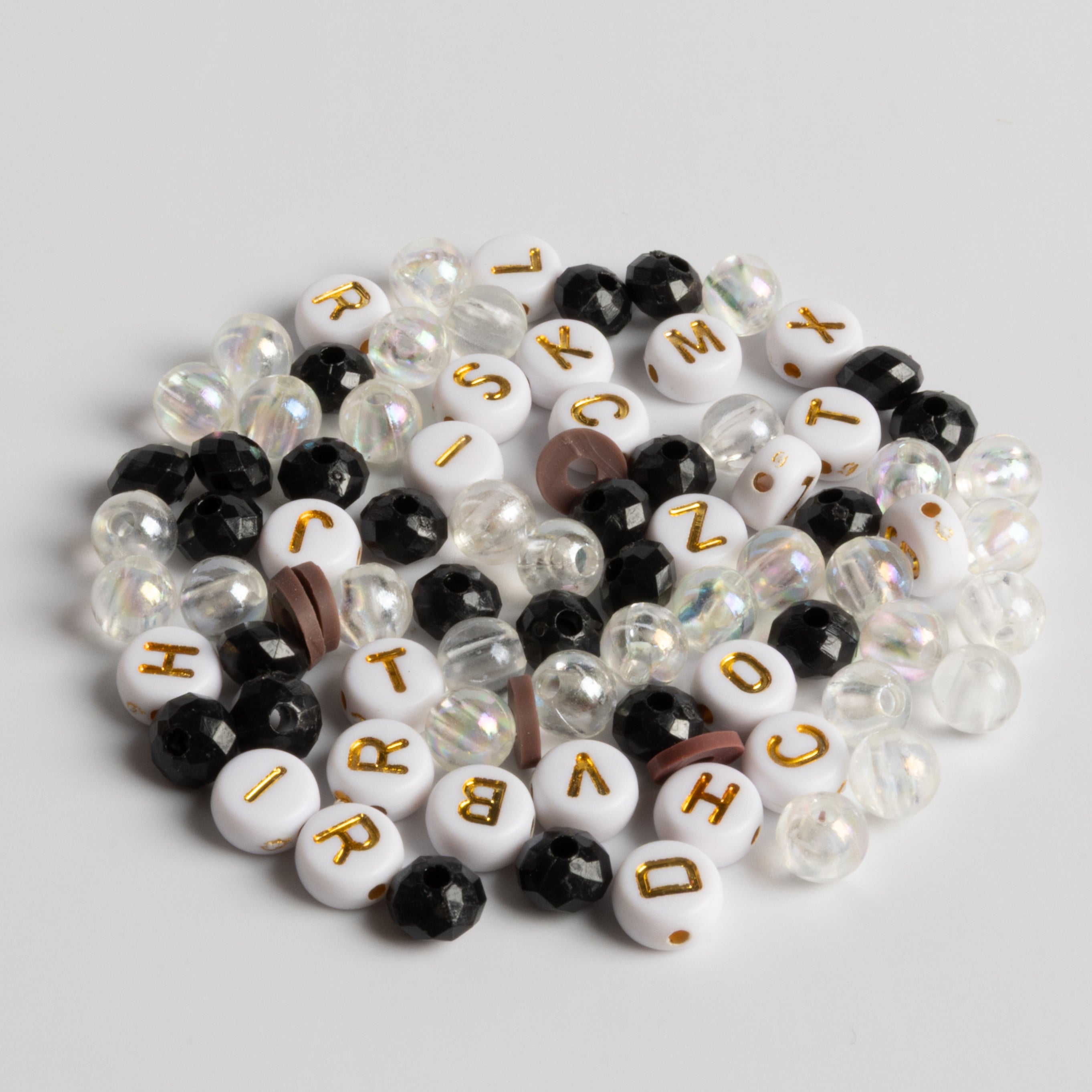 Gold Mushroom Charm Moody Vibes Bead Styles Black White and Gold Beads DIY Jar