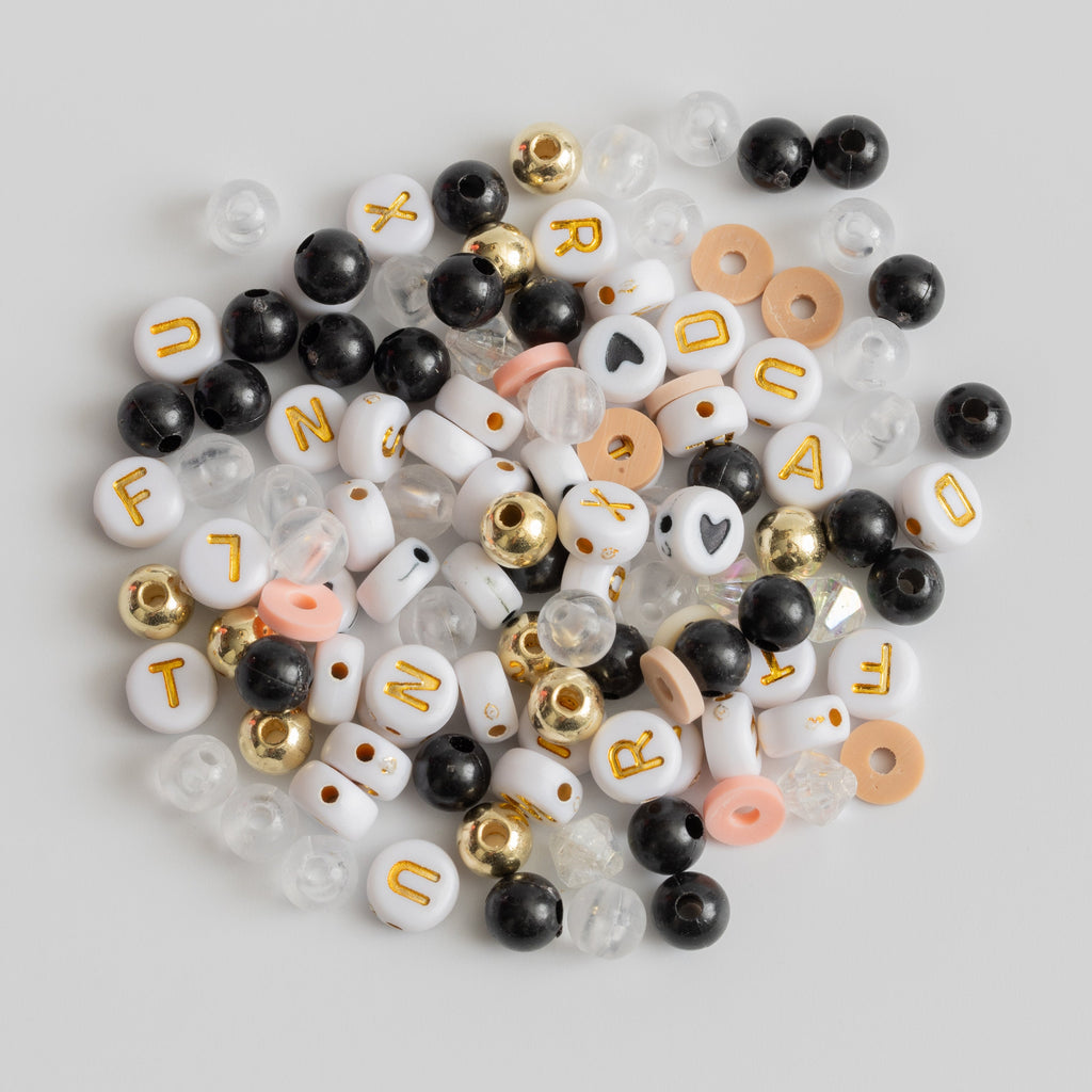 Angel Gold Letter Bead DIY Jar with Angel Wing Charm