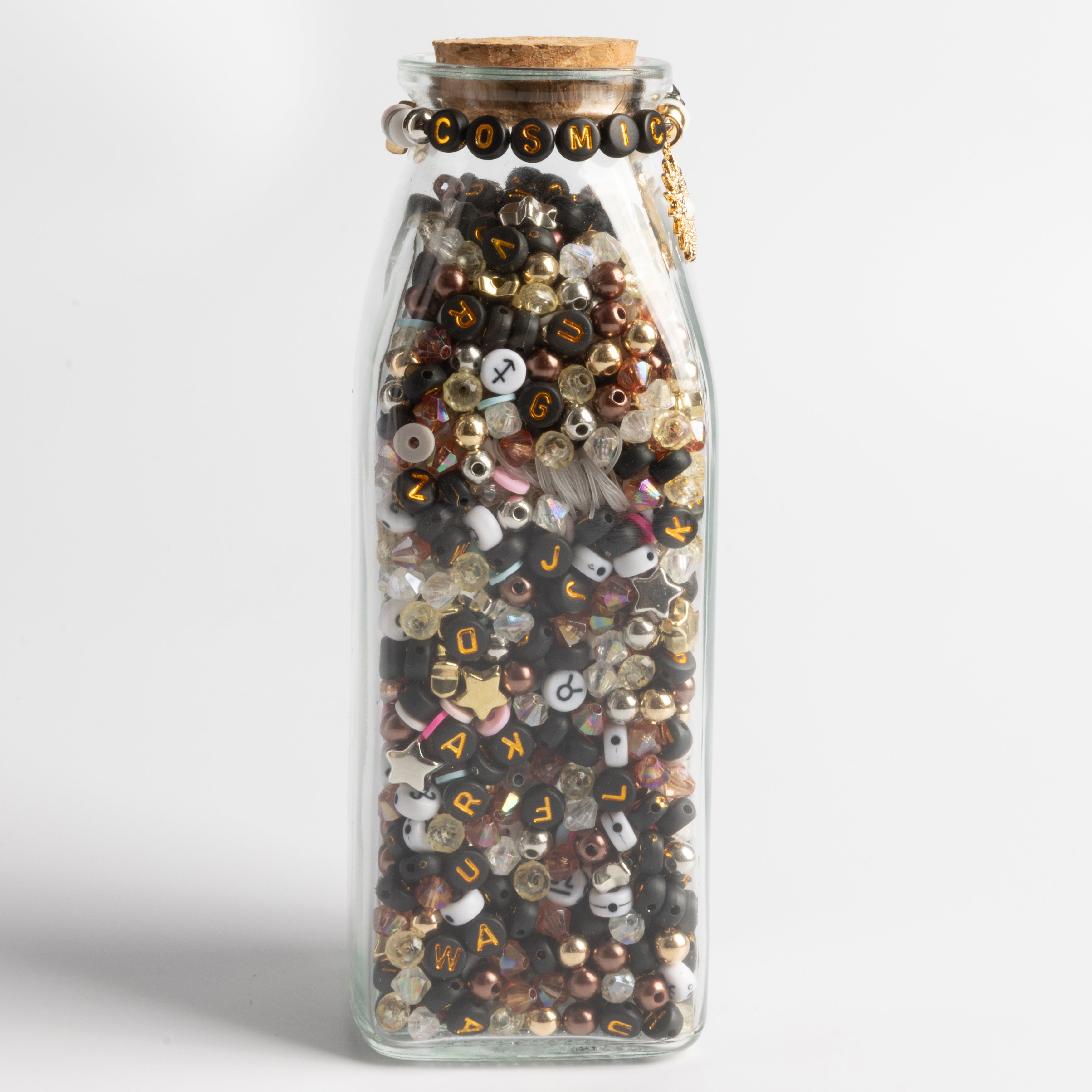 Cosmic Core Celestial Vibes Metallic Gold Letter Bead DIY Milk Bottle