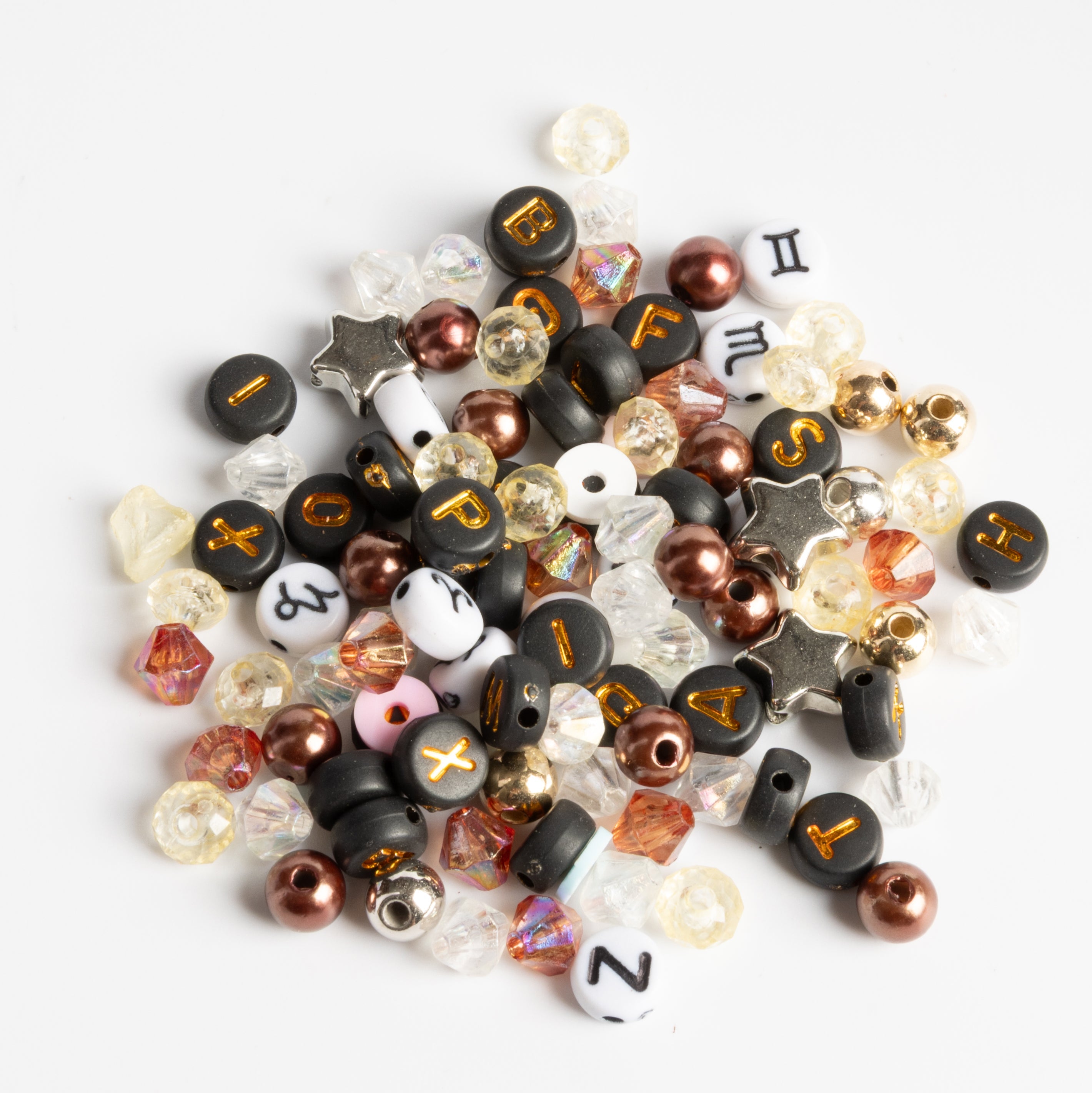 Cosmic Core Celestial Vibes Metallic Gold Letter Bead DIY Milk Bottle