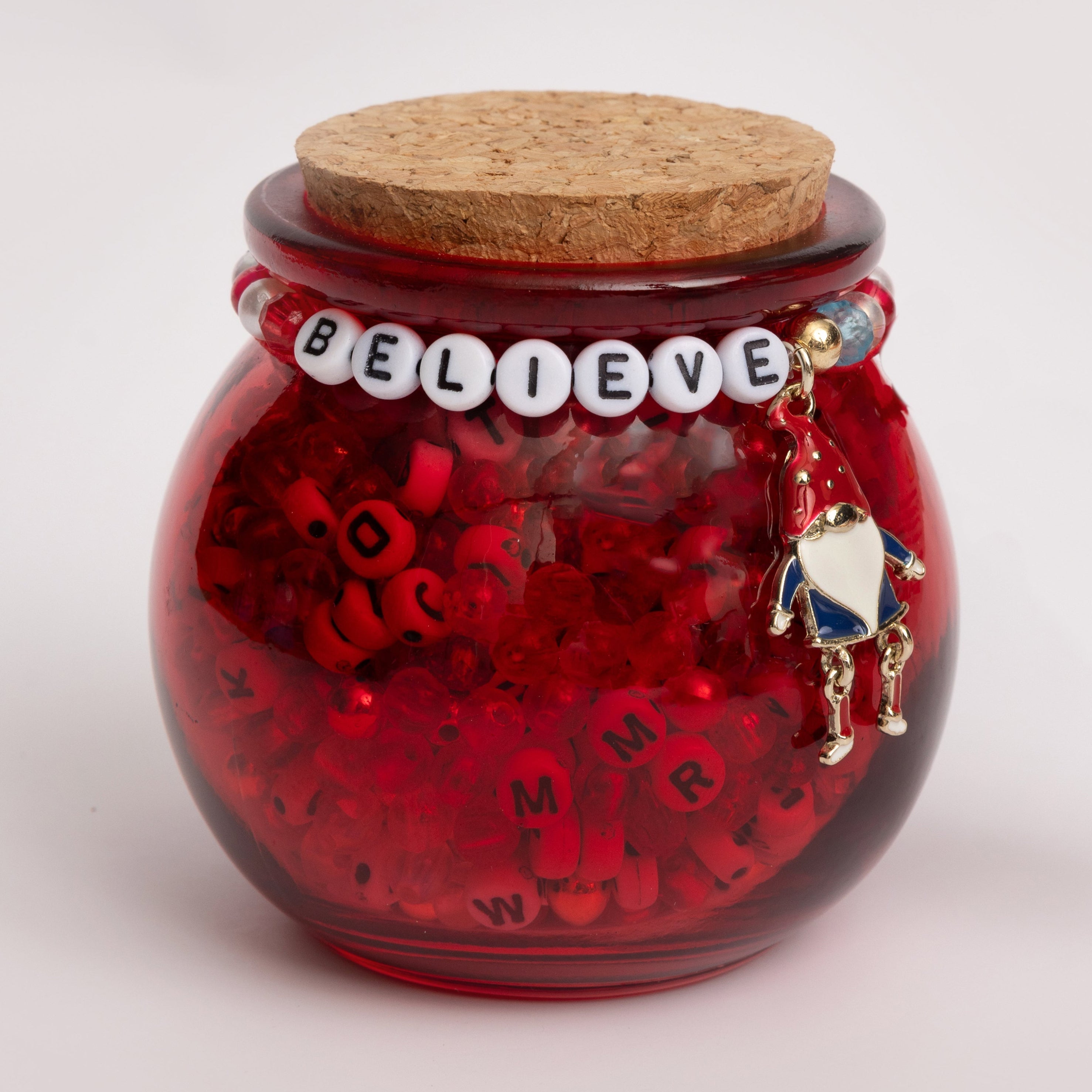 Christmas Woodland Gnome DIY Jar Letter Bead Jar Kit