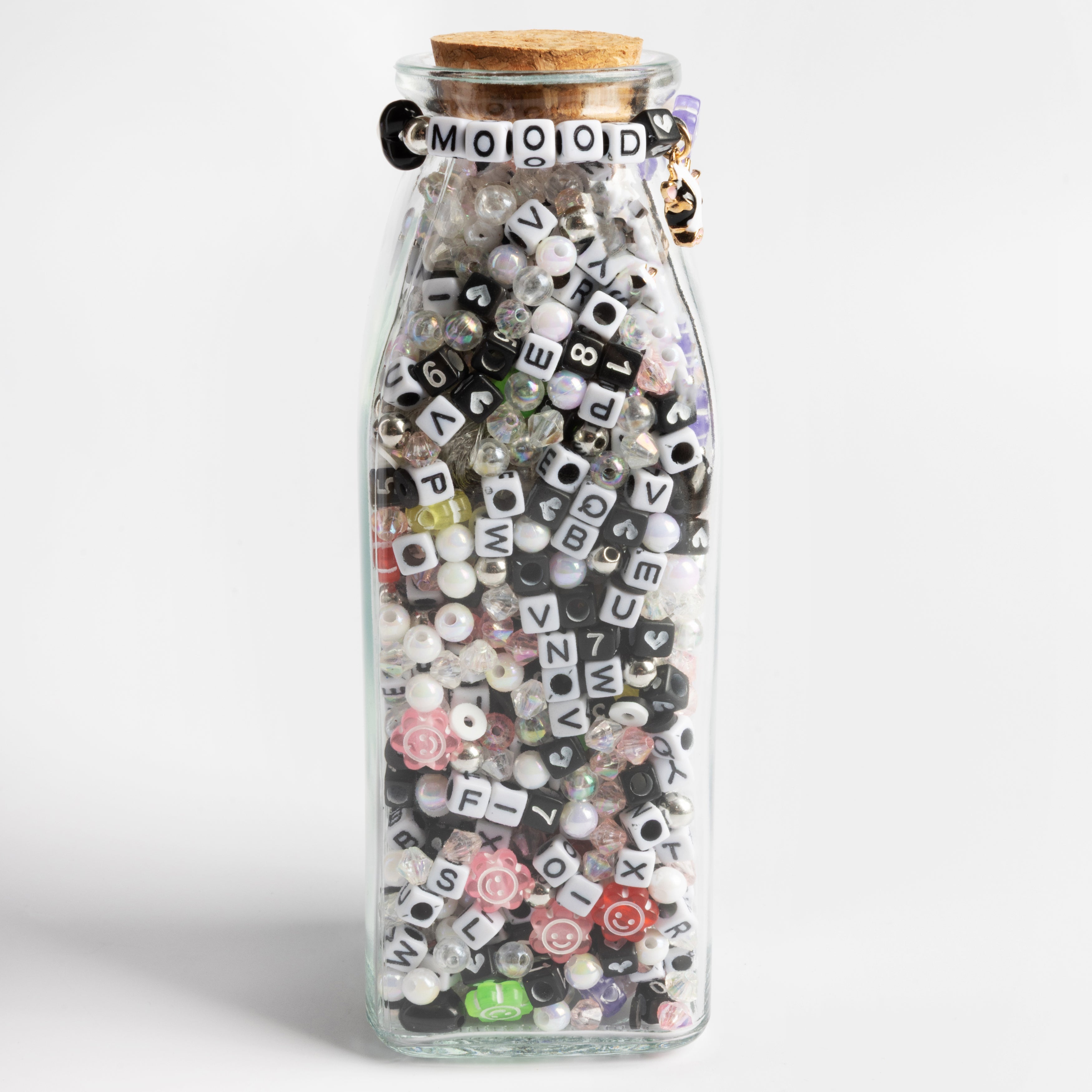 Moood Cow Charm Cow Print Black and White Letter Beads DIY Jar