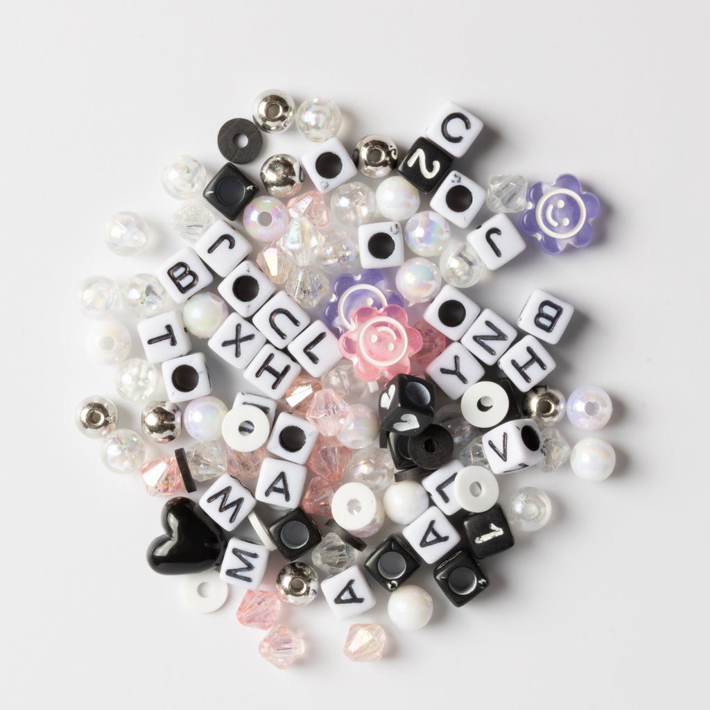 Moood Cow Charm Cow Print Black and White Letter Beads DIY Jar