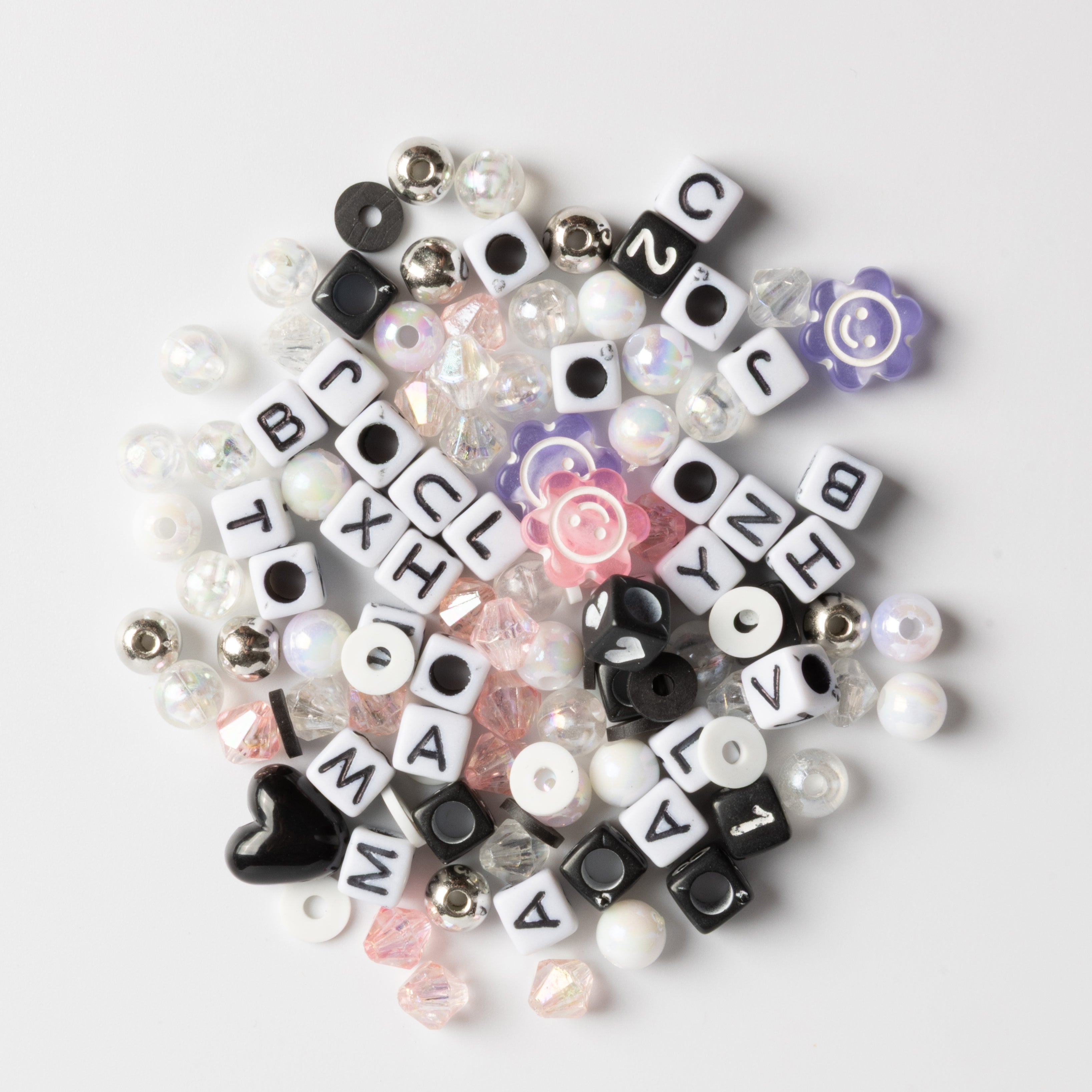 Moood Cow Charm Cow Print Black and White Letter Beads DIY Jar