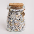 Blessed Mini Block Letter Bead DIY Stretch Cord Bracelet Jar