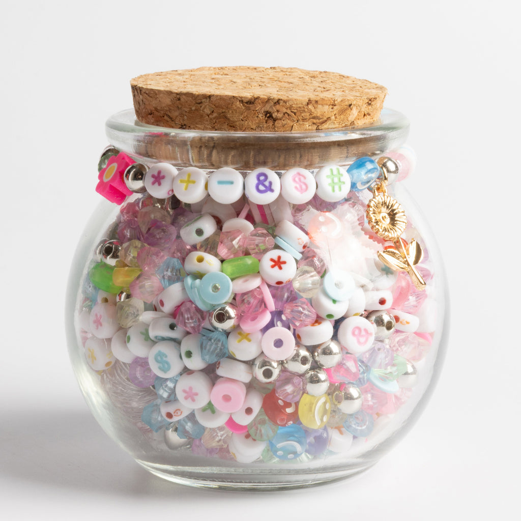 Speaking in Code Multicolor Symbols and Icons Beads DIY Jar