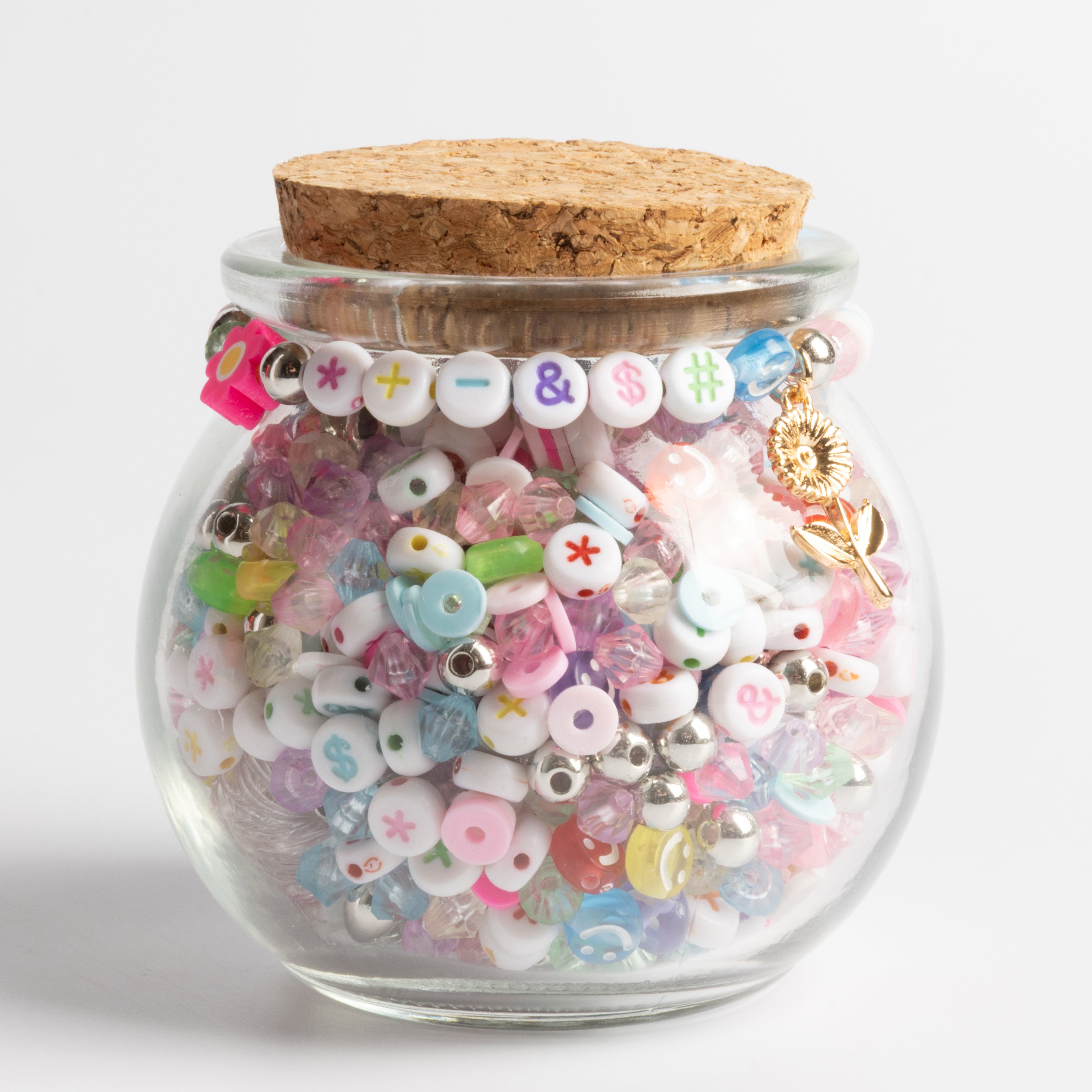 Speaking in Code Multicolor Symbols and Icons Beads DIY Jar