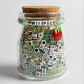 Enamel Tomato Charm Neon Green Beads DIY Jar