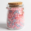 Demure Baby Pink and Baby Blue Beads Pink Swan Charm & Pastel Letter Beads DIY Jar