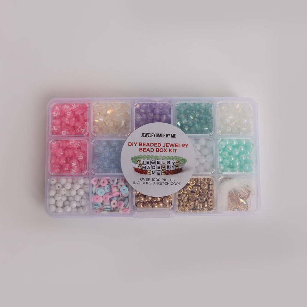 Pastel Pink Holiday Jewelry DIY Letter Bead Box