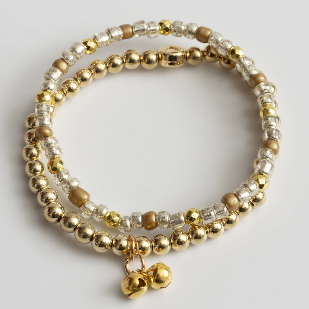 Gold Fairy Bells Bracelet Duo