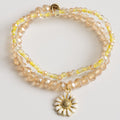 Daisy Charm Soft Pastel Beaded Stretch Bracelet Set