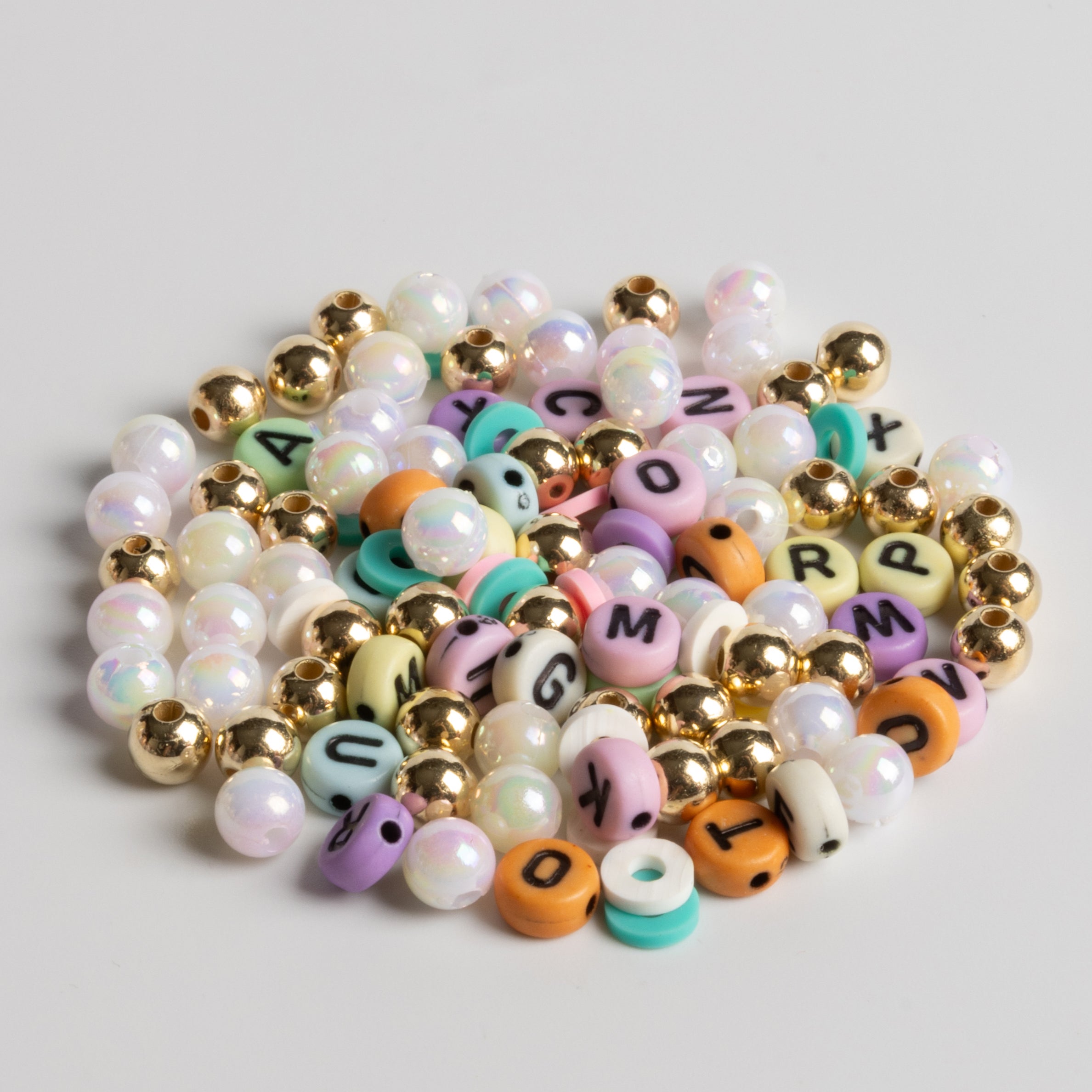 GRATEFUL Multicolor Round Letter Bead with Tree of Life Charm DIY Bead Jar