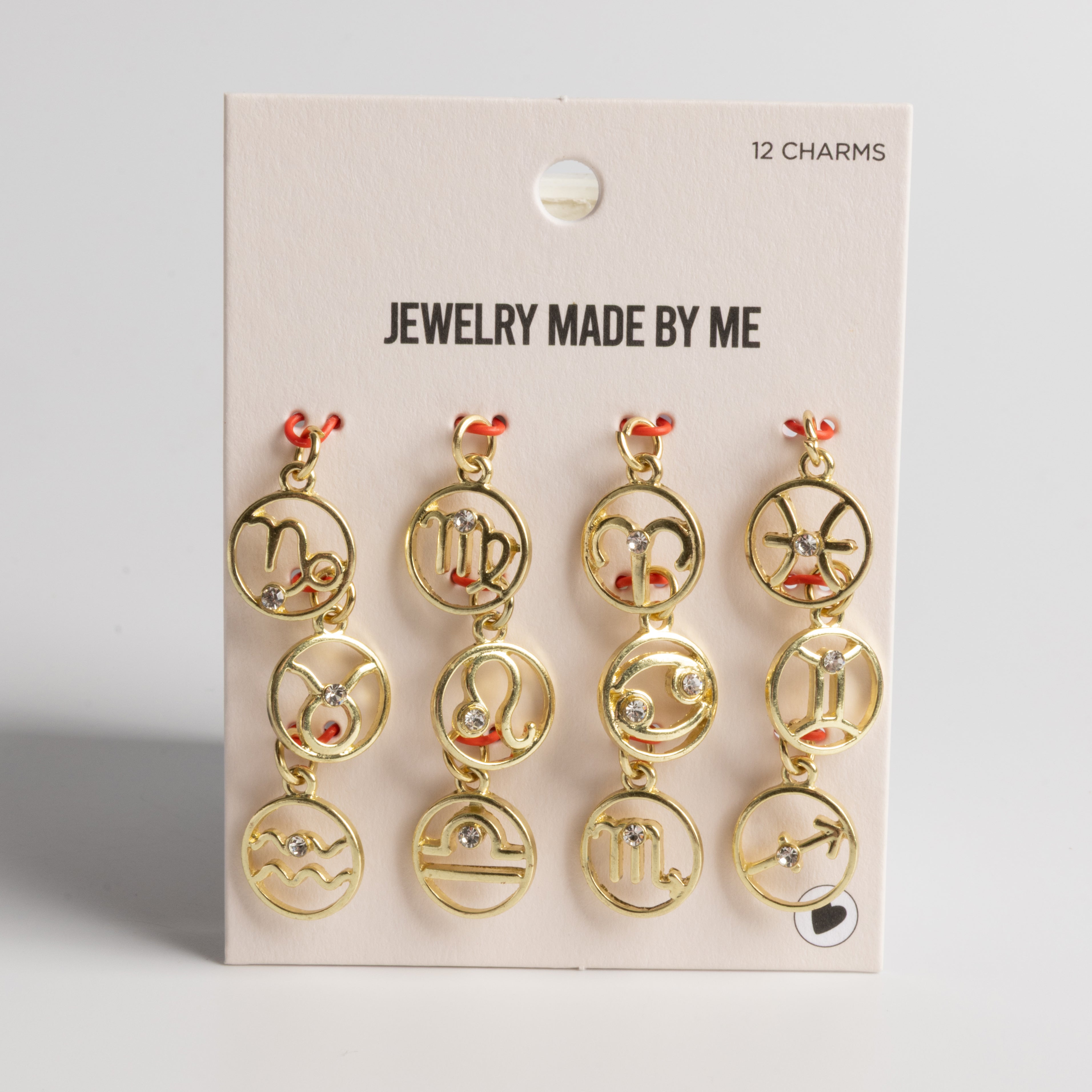 Gold Zodiac Symbols Charms Astrological Sign Pendants Set of 12 Astrology Charms