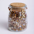 Lore Neutrals Browns and Coppers Alphabet Bead Jar with Gold Fawn Charm