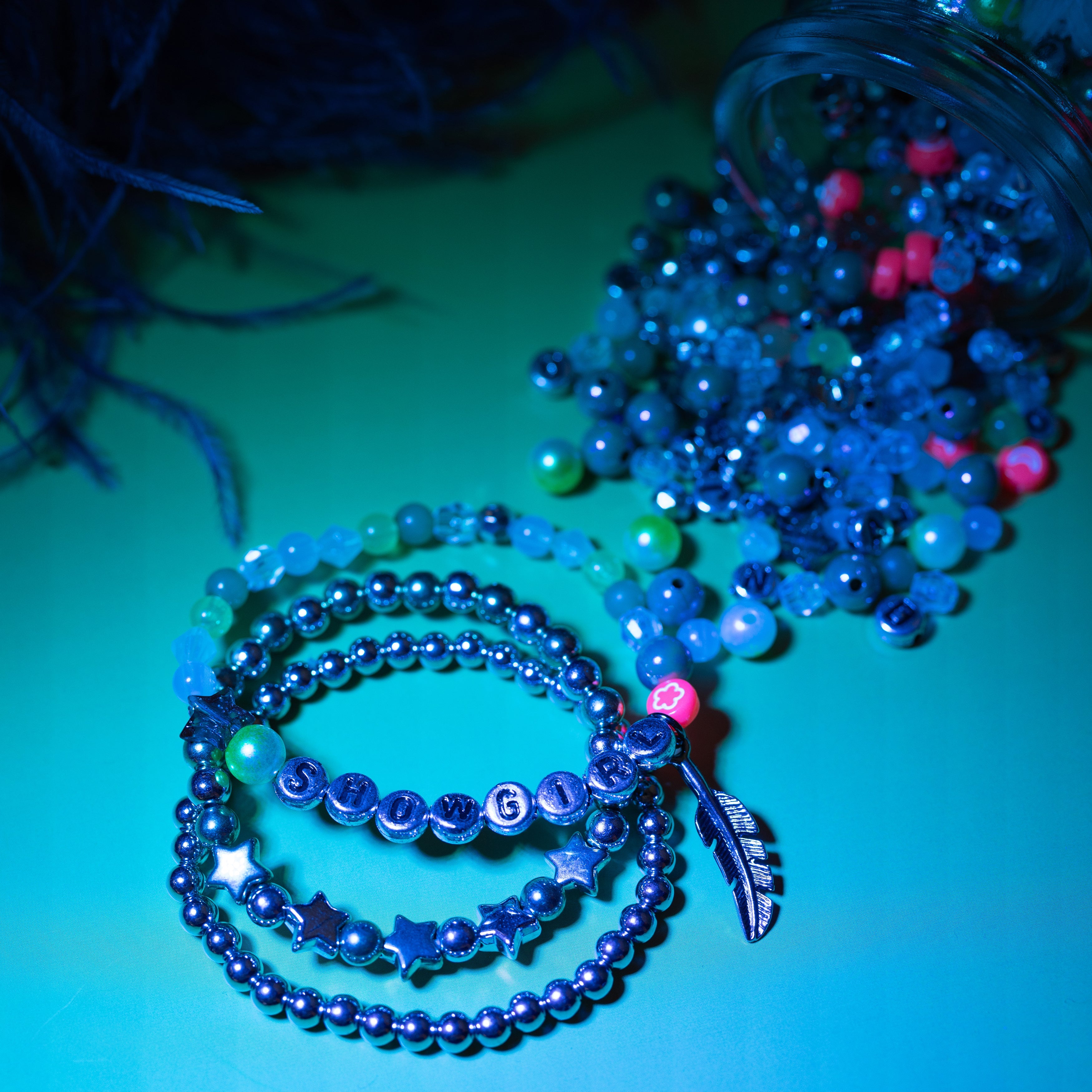 Showgirl Letter Bead Bracelet Making Bead Jar DIY Kit