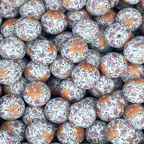 P694 FLORAL NURSE 15MM PRINT (10ct)