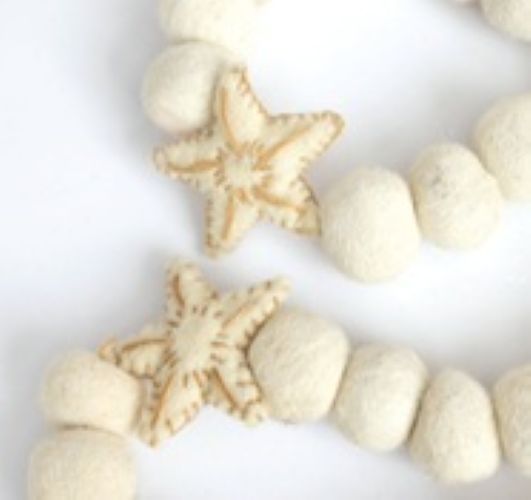 White Felt Star Garland