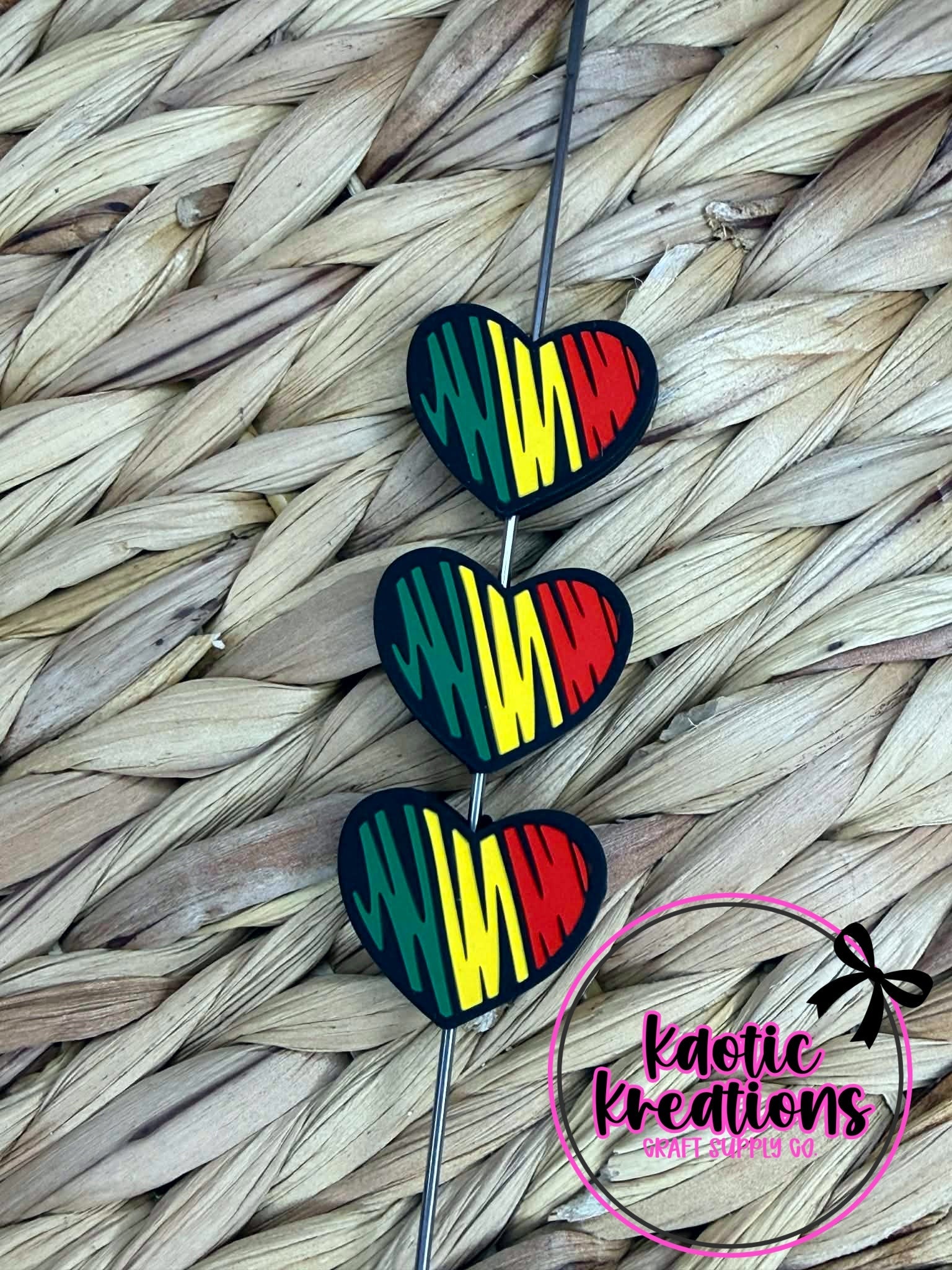 (DISCONTINUED) JUNETEENTH HEART SILICONE FOCAL (1ct)