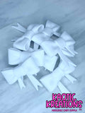 D49 BEADABLE JUMBO SILICONE BOW SOLID WHITE (1ct)