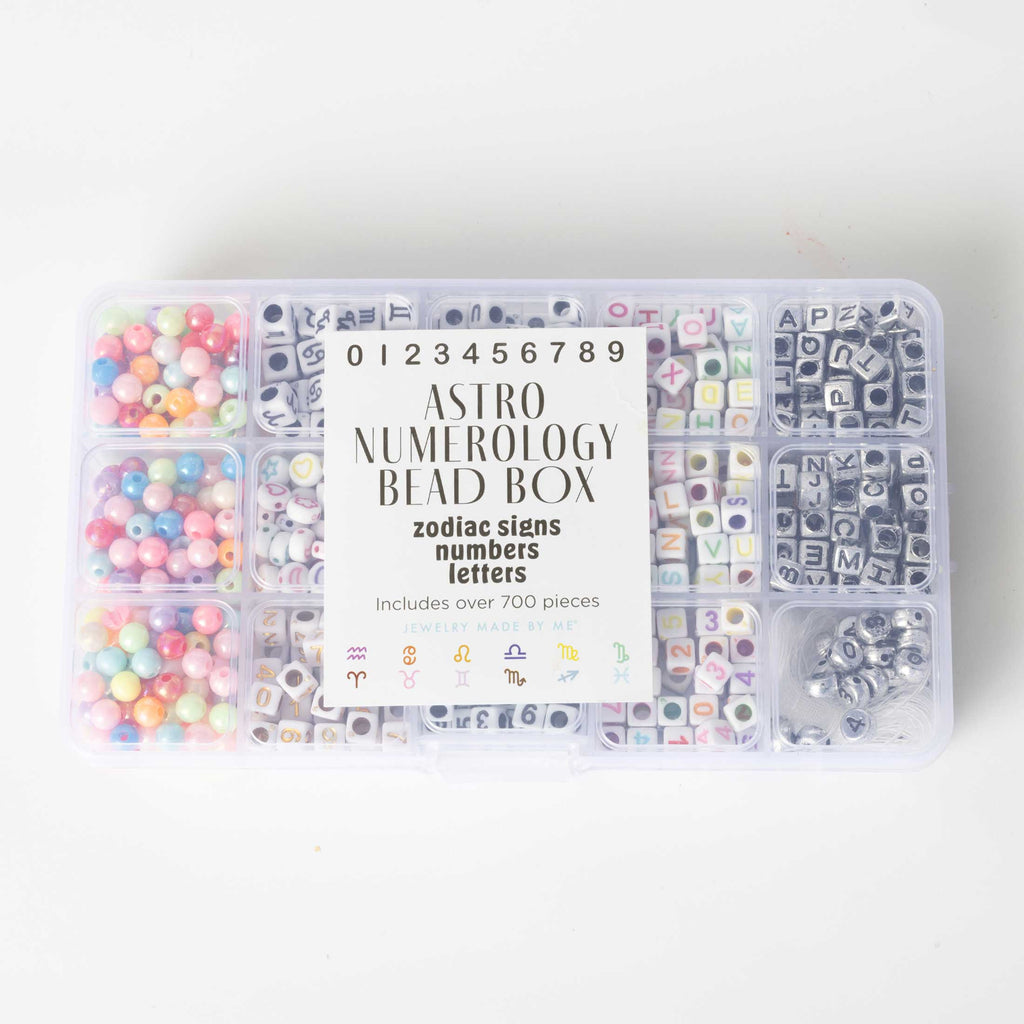 Astrology Symbols Numbers and Letters Metallic and Multicolor DIY Zodiac Bead Box Kit