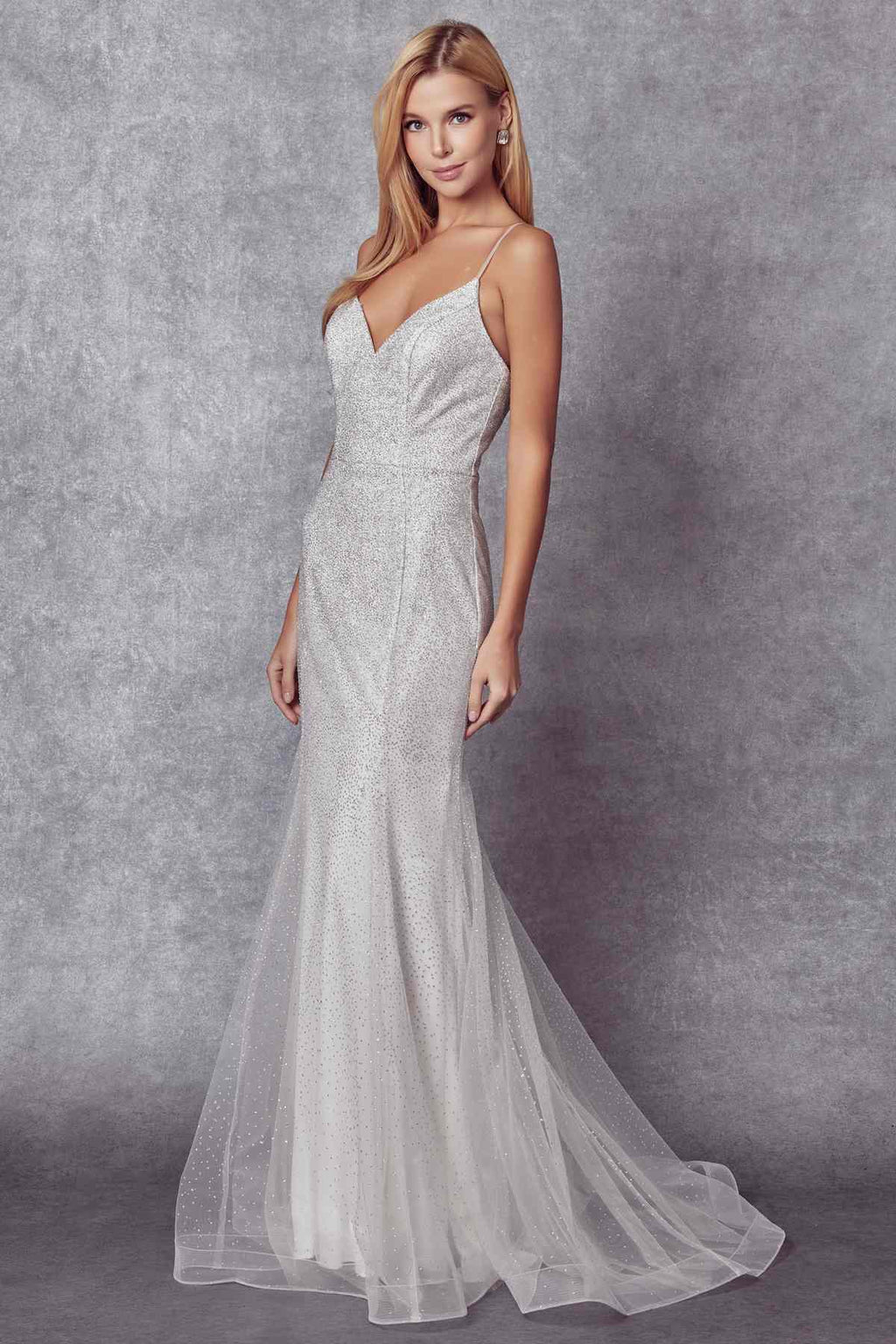 Juliet 271W Glitter Mesh Fitted Wedding Gown