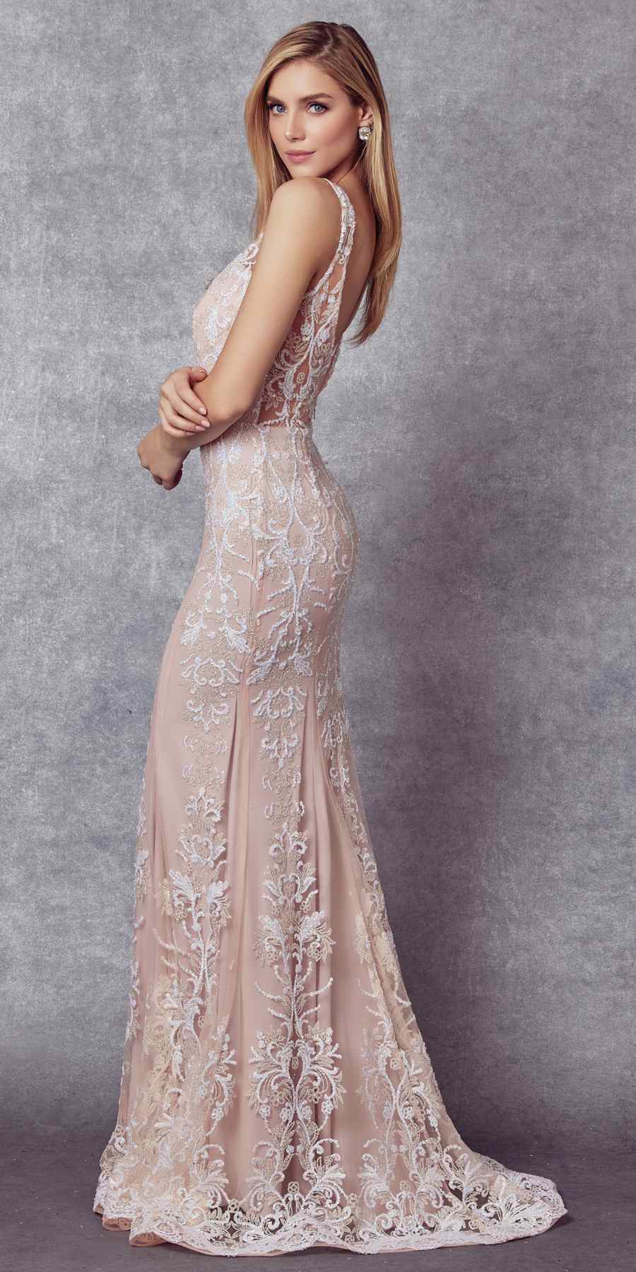 Juliet 277 Fancy Glitter Design Tulle Mermaid Dress