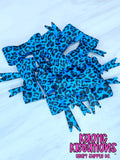 D67 BEADABLE JUMBO SILICONE BOW BRIGHT BLUE LEOPARD (1ct)