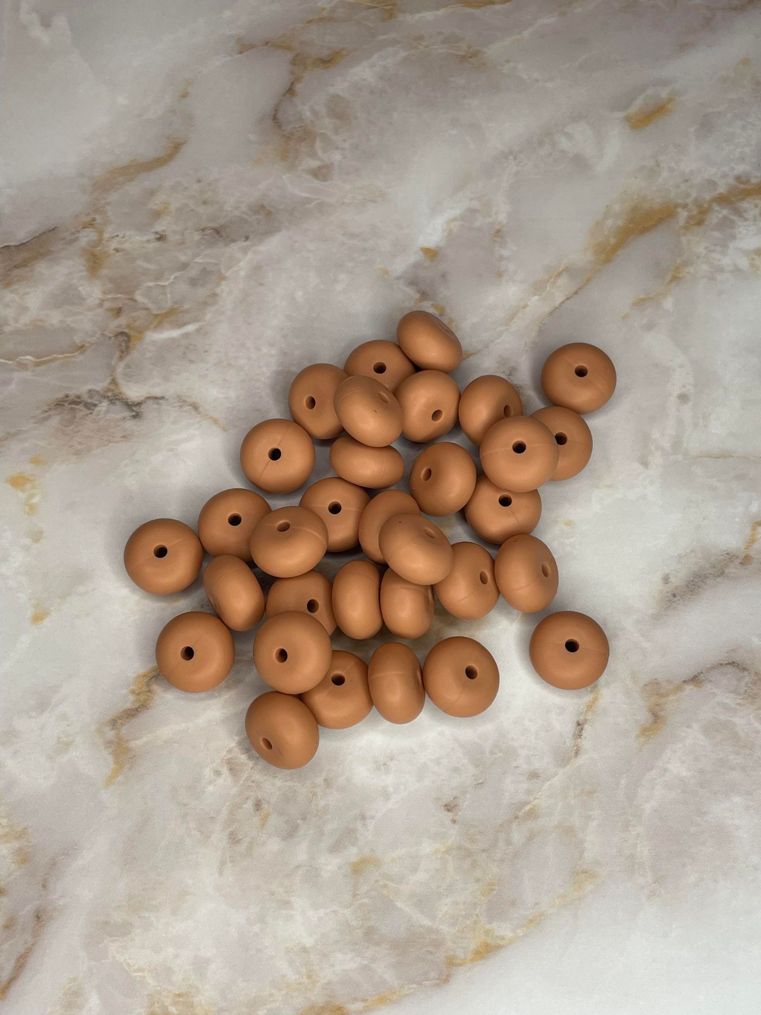 14MM ABACUS BEAD TANNED HIDE #75 (10ct)