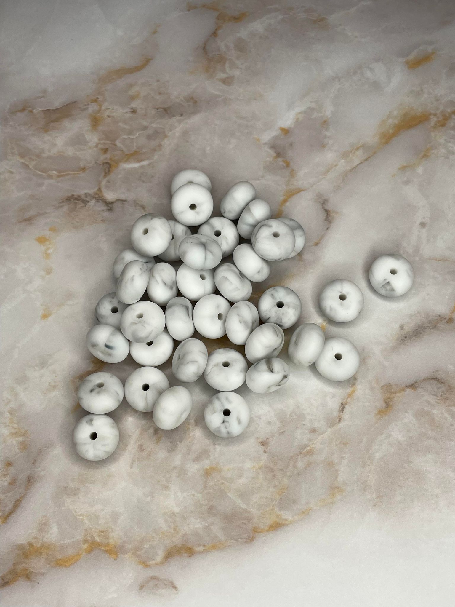 14MM ABACUS BEAD SMOKE MARBLE #63 (10ct)