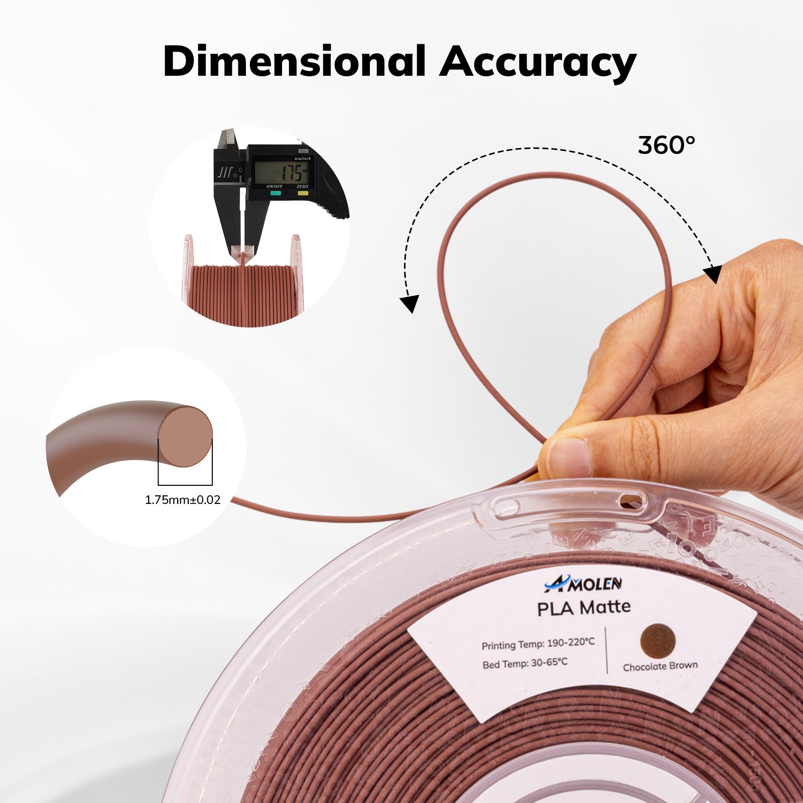 PLA Matte Basic 1.75mm, 1KG/2.2LB