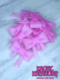 D73 BEADABLE JUMBO SILICONE BOW PINK GLITTER (1ct)