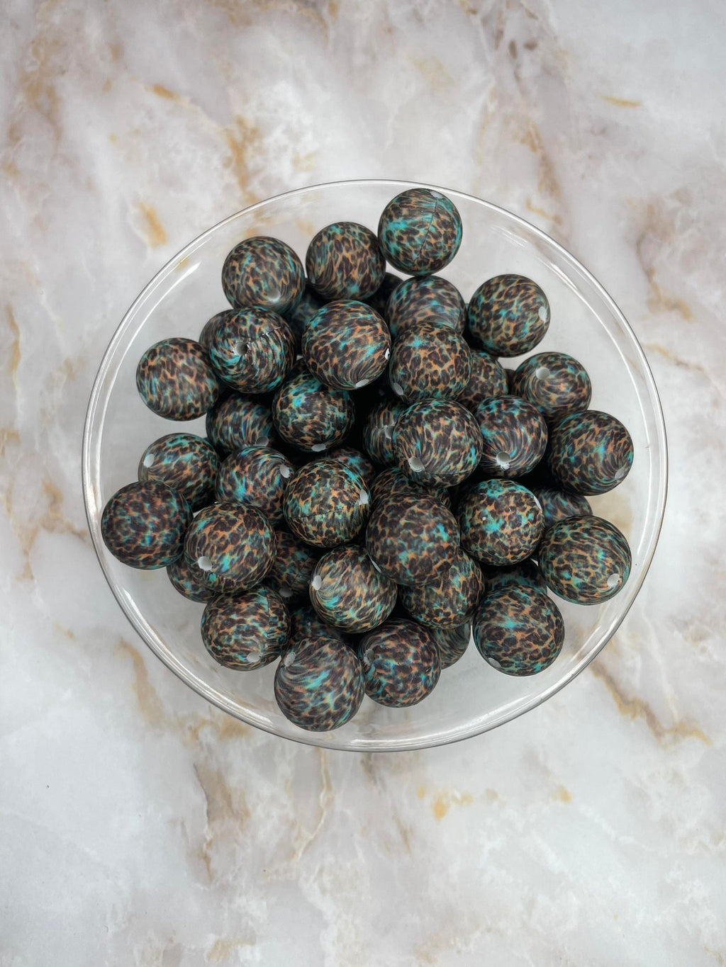 P183 TURQUOISE LEOPARD 15MM PRINT (10ct)