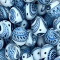 P438 BLUE PAISLEY 15MM PRINT (10ct)