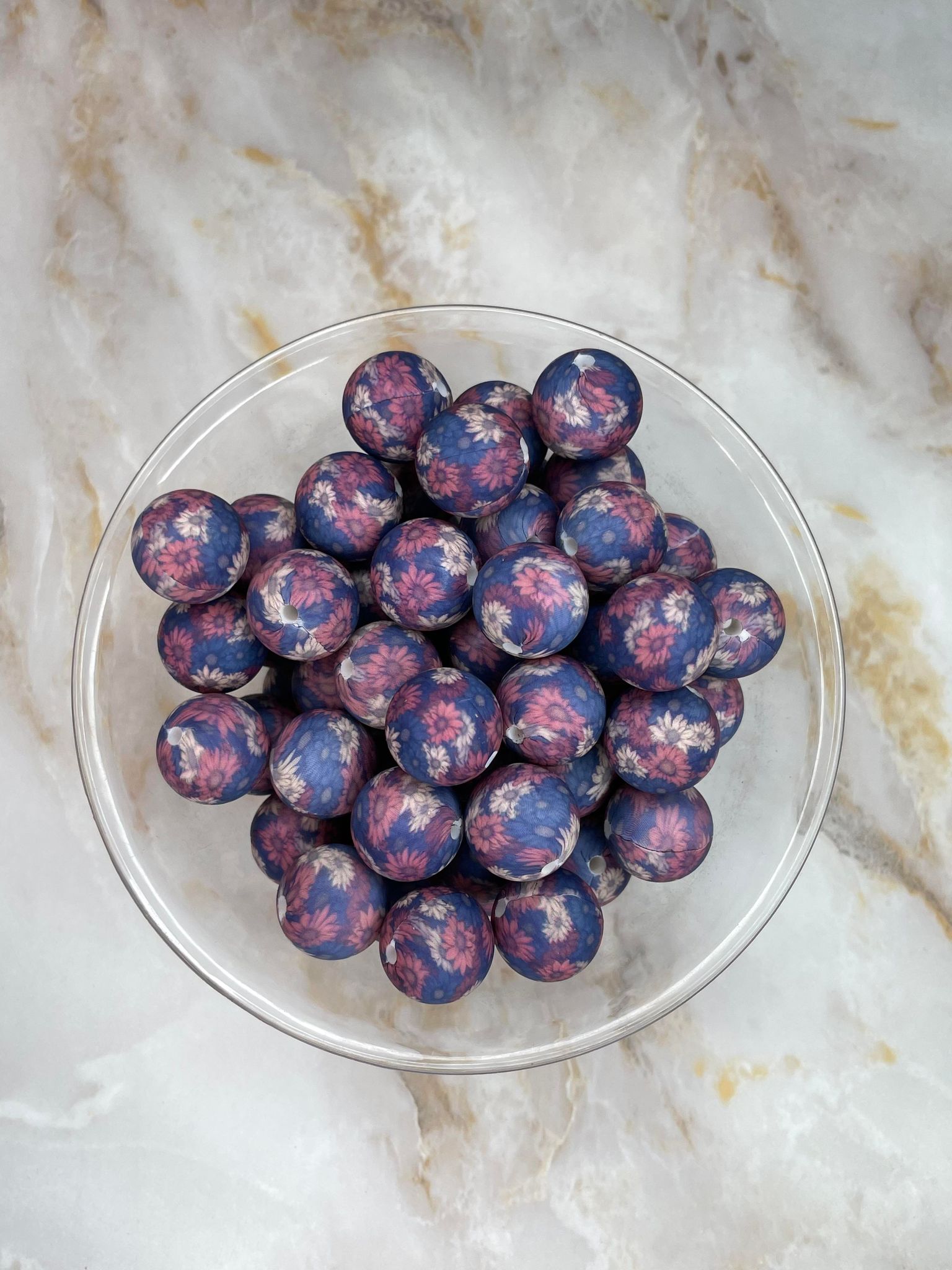 P451 BLUE BERRY FLORAL 15MM PRINT (10ct)