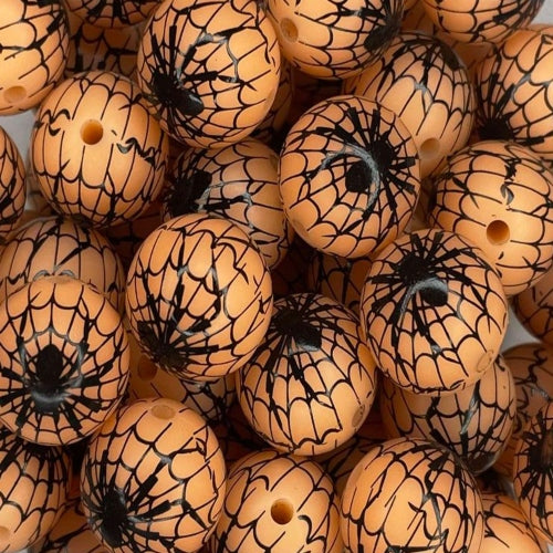 P549 SPIDER WEB ORANGE GLOW 15MM PRINT (10ct)