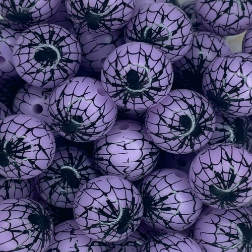 P551 SPIDER WEB PURPLE GLOW 15MM PRINT (10ct)