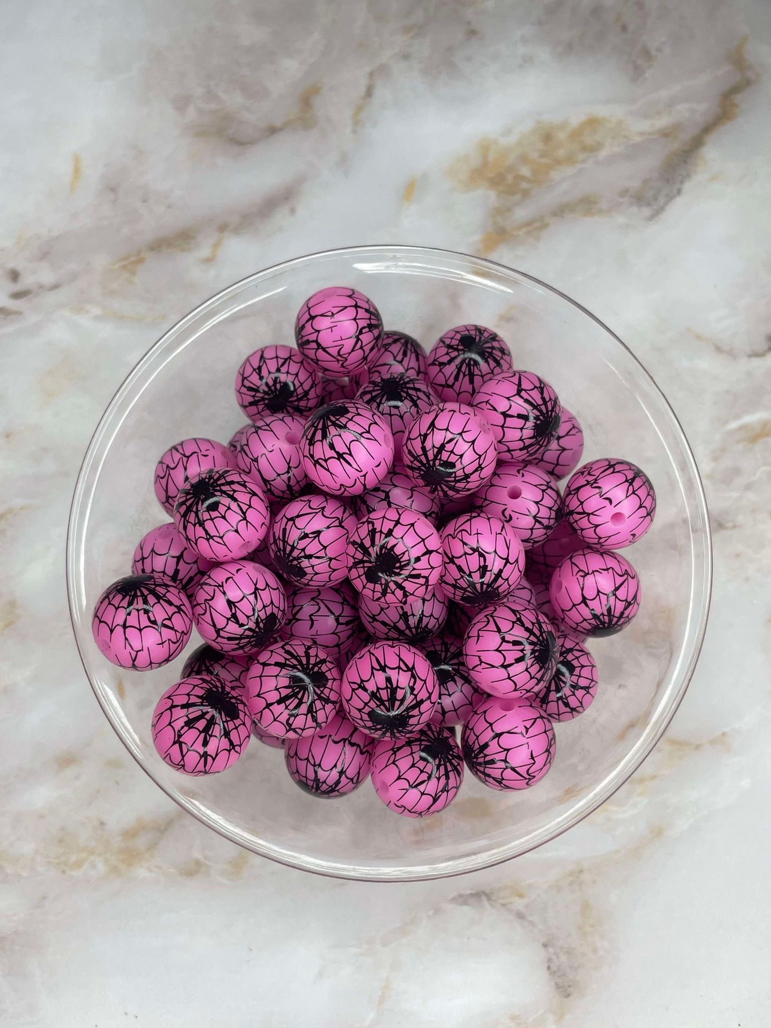 P547 SPIDER WEB PINK GLOW 15MM PRINT (10ct)