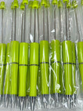 BEADABLE PLASTIC PEN SOLID ELECTRIC GREEN B26 (1ct)