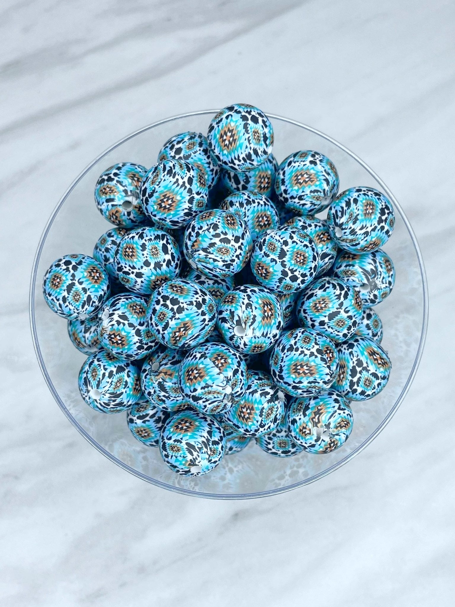 P596 BLUE WESTERN COW SPLATTER 15MM PRINT (10ct)