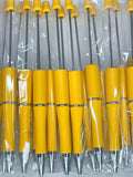 BEADABLE PLASTIC PEN SOLID CATERPILLAR YELLOW B20 (1ct)