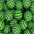 P631 LIME CHECKERED 15MM PRINT (10ct)
