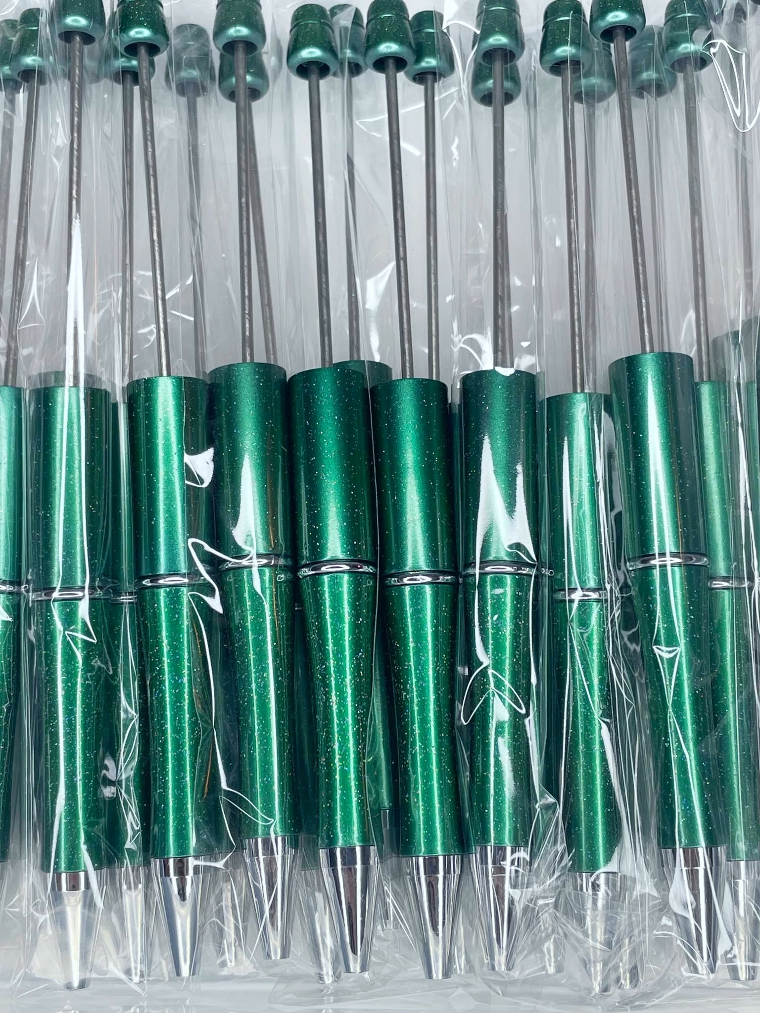 BEADABLE PLASTIC PEN GLITTER DEEP TEAL B25 (1ct)