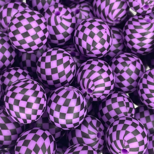 P630 PURPLE CHECKERED 15MM PRINT (10ct)