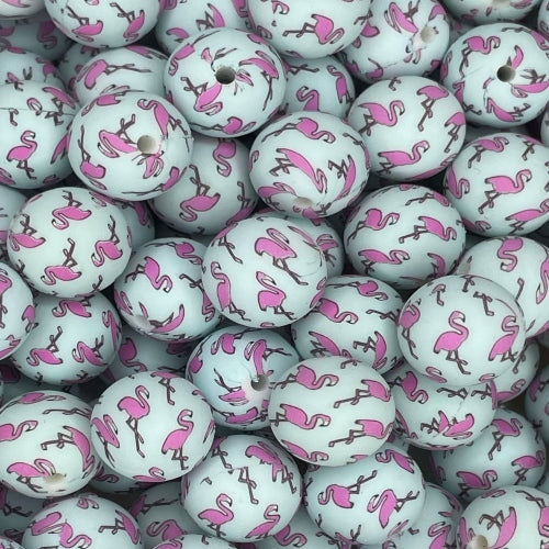 P518 BRIGHT PINK FLAMINGOS 15MM PRINT (10ct)
