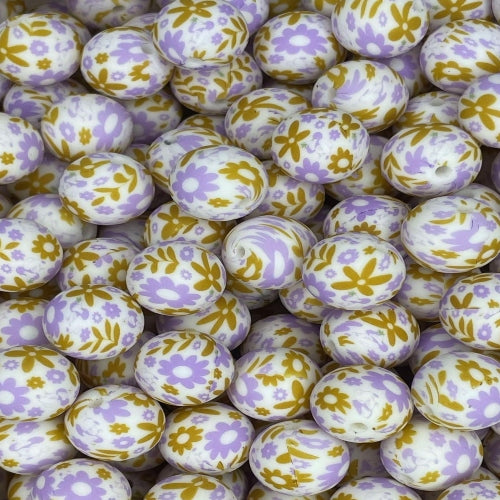 P523 LAVENDER FLORAL 15MM PRINT (10ct)