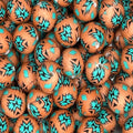 P641 BROWN TURQUOISE AZTEC 15MM PRINT (10ct)