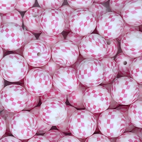 P642 SHADES OF PINK CHECKERD 15MM PRINT (10ct)